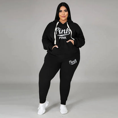 Plus Size Winter Hoodie Set