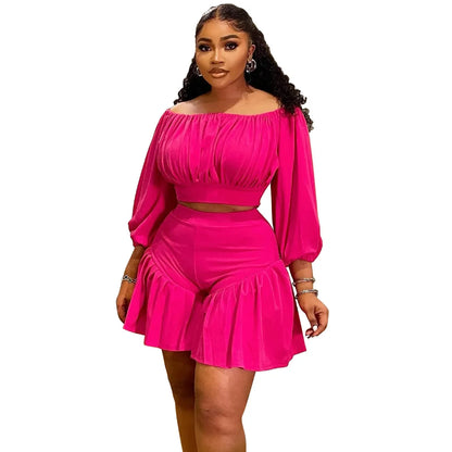 Plus Size Ruched 2-Piece Set