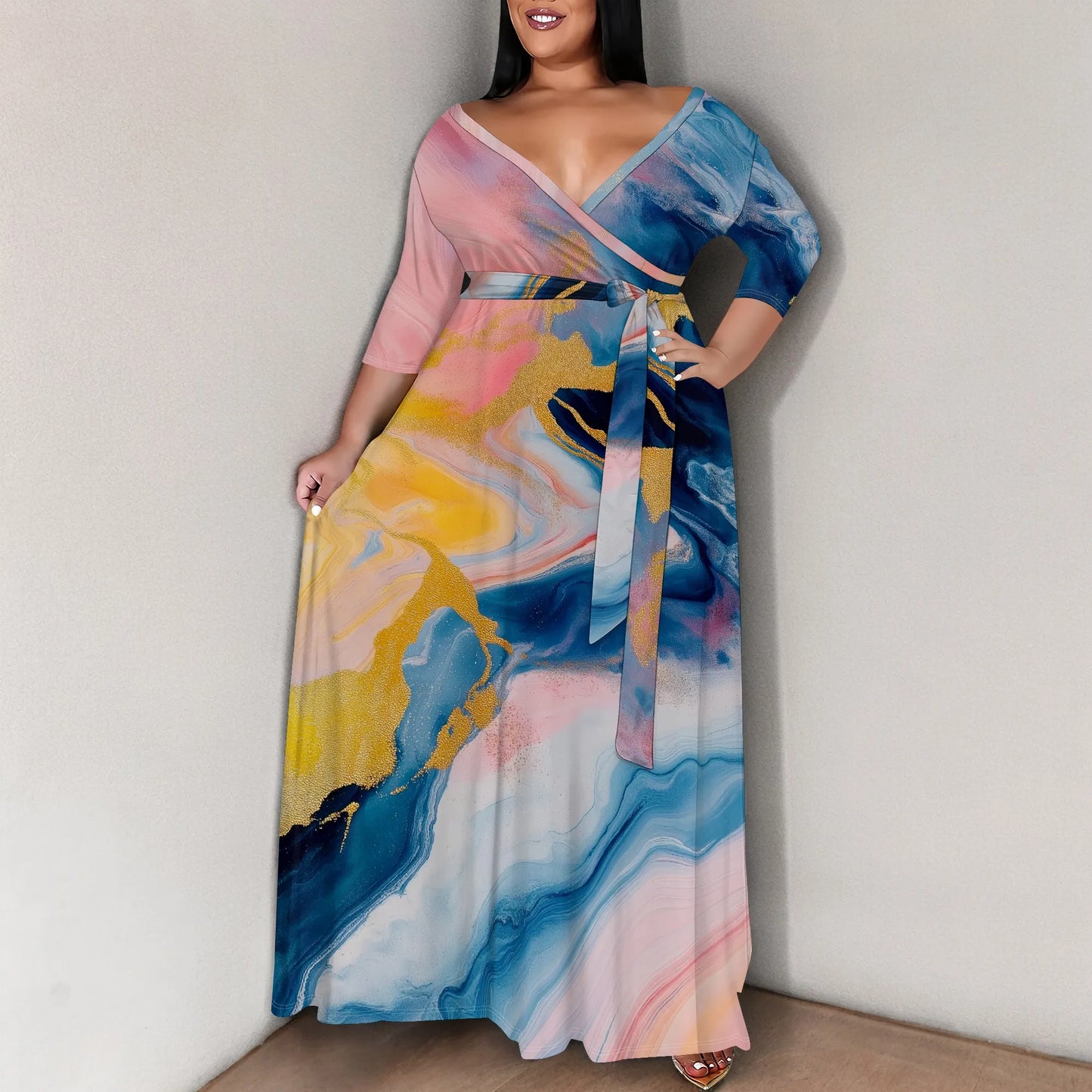 Plus Size Printed Maxi Dress