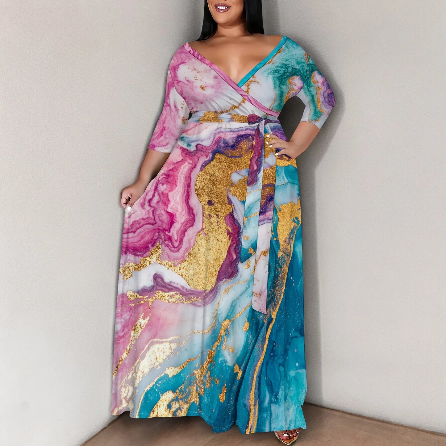 Plus Size Printed Maxi Dress