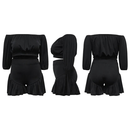 Plus Size Ruched 2-Piece Set