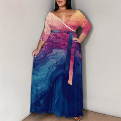 Plus Size Printed Maxi Dress