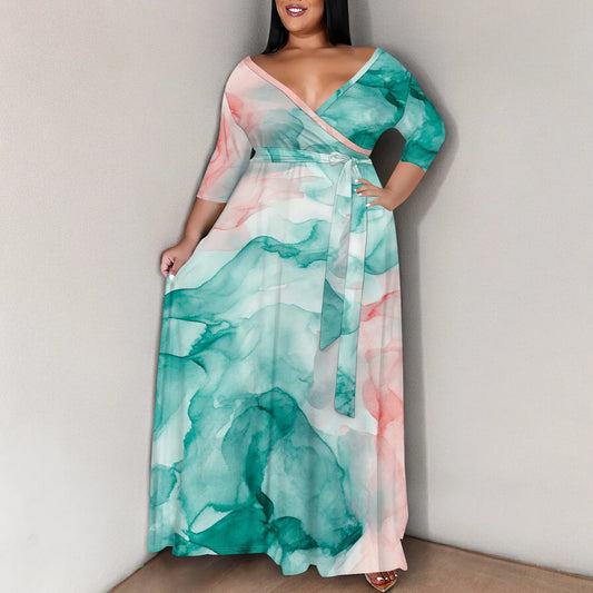 Plus Size Printed Maxi Dress