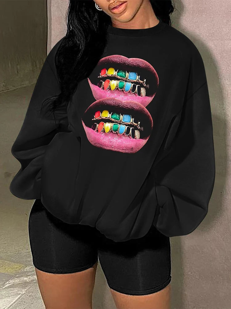 Plus Size Graphic Print Sweatshirt