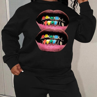 Plus Size Graphic Print Sweatshirt