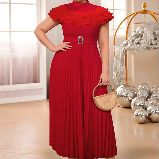 Plus Size Vintage Pleated Dress